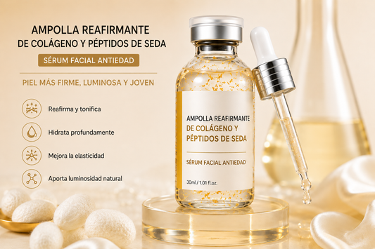 Ampolla Reafirmante de Colágeno y Péptidos de Seda | Sérum Facial Antiedad Glowvera™